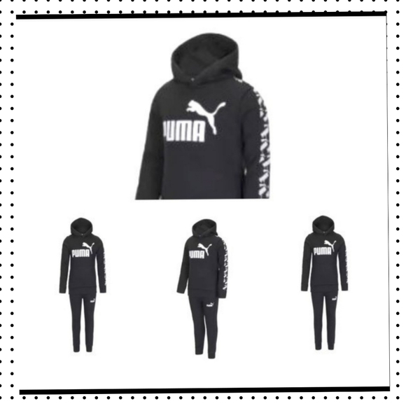 Puma Other - Puma jogger Hoodie Pants set size 5 Black White